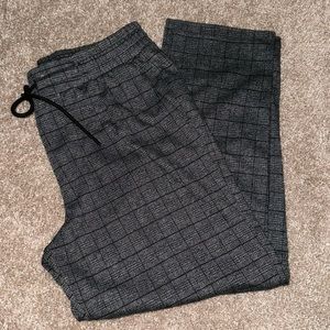 Plaid Drawstring Dress Pants